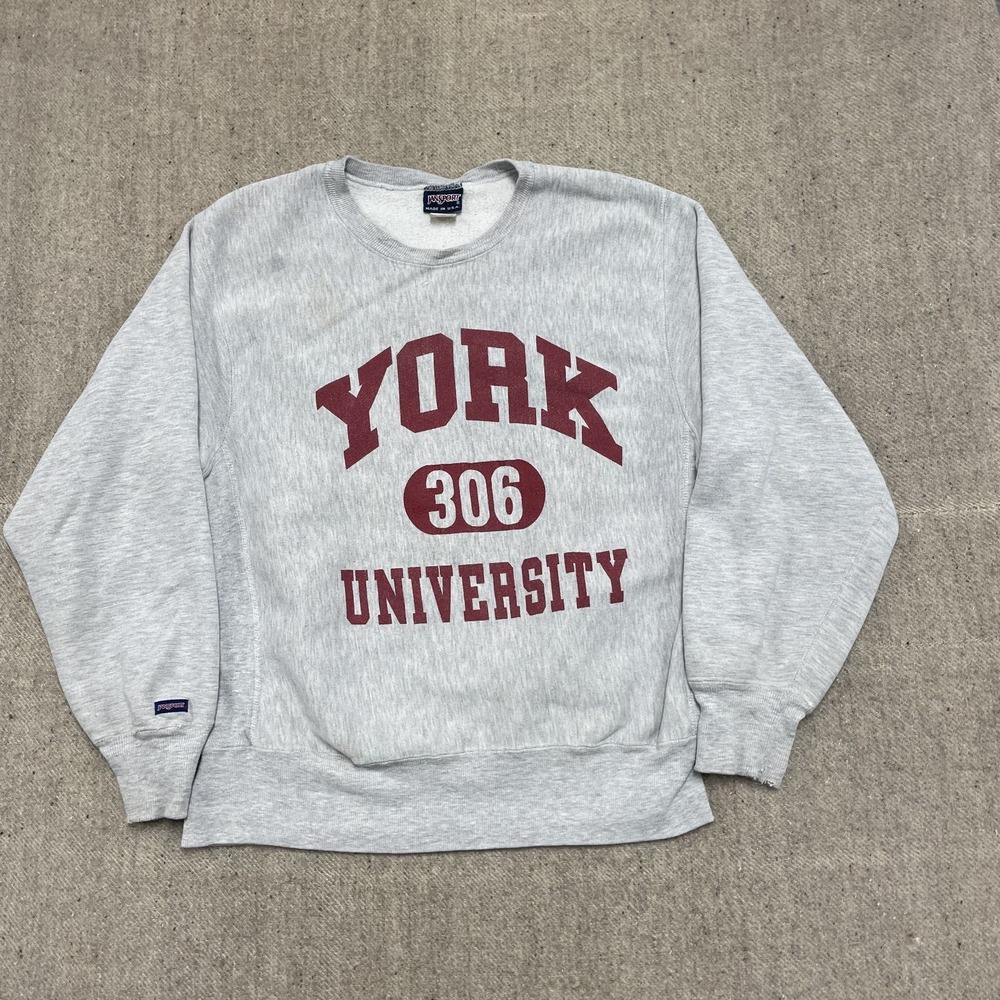 Vintage York University Sweatshirt Men Large Gray 1990s‎ JanSport